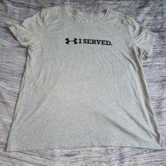 Under Armour I Served HeatGear Gray Loose Fit Womens T Shirt 2XL - Picture 1 of 8